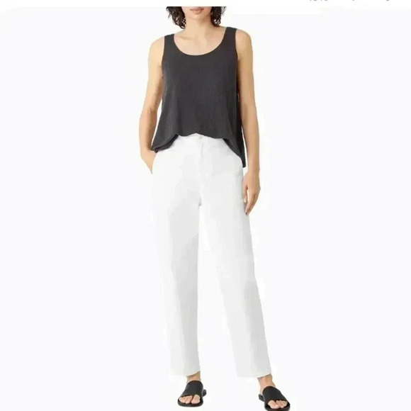NWT Eileen Fisher Organic Cotton Hemp High Waist Tapered Ankle Pant size 8 - Picture 12 of 12